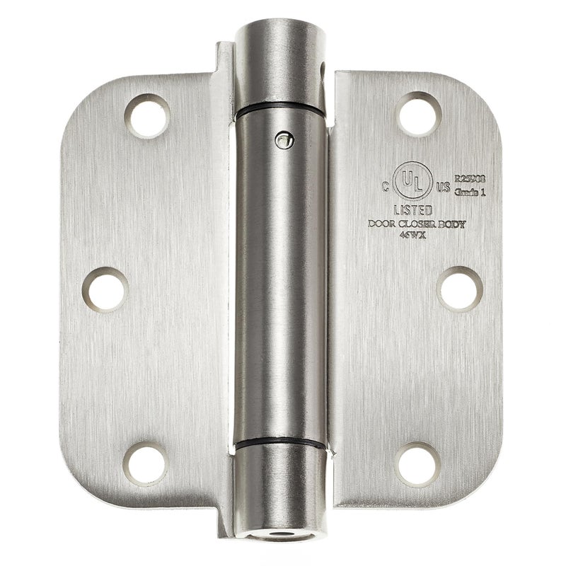 Cauldham (2 Pack) Heavy-Duty 3-1/2" Self-Closing Spring Door Hinge with 5/8" Radius Corners, UL Listed - Satin Nickel - Image 3